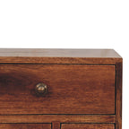Nordic Style 4-Drawer Multi Solid Mango Wood Bedside Table – Honey Caramel Finish