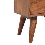 Nordic Style 4-Drawer Multi Solid Mango Wood Bedside Table – Honey Caramel Finish