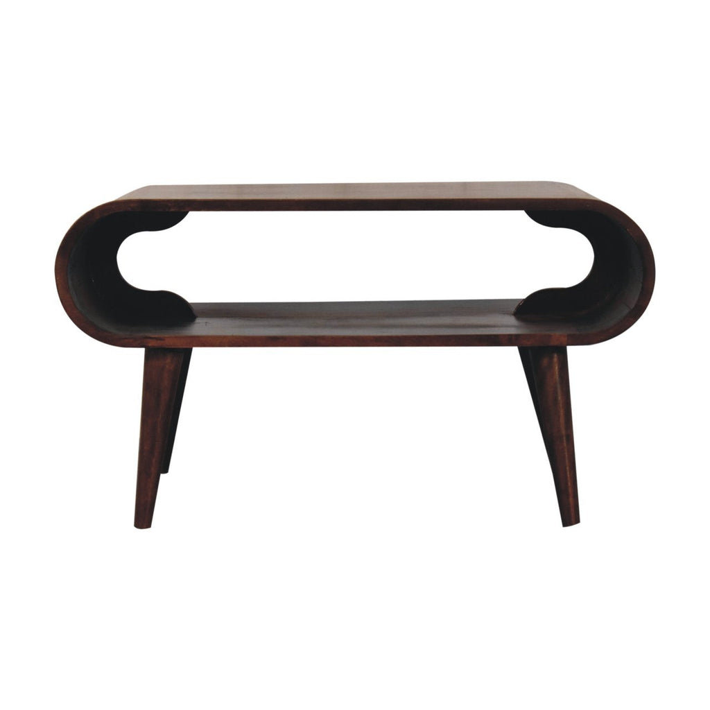 Open Solid Mango Wood Coffee Table – California Walnut Finish