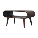 Open Solid Mango Wood Coffee Table – California Walnut Finish