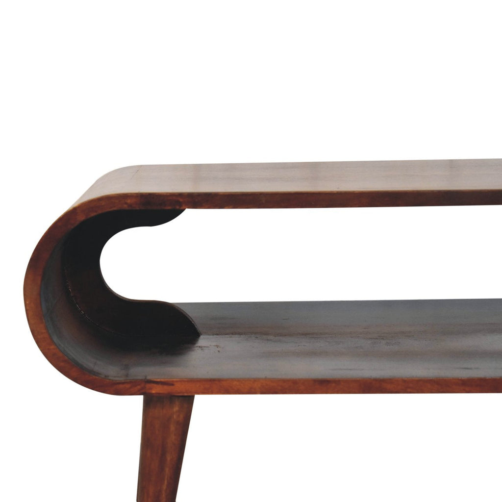 Open Solid Mango Wood Coffee Table – California Walnut Finish