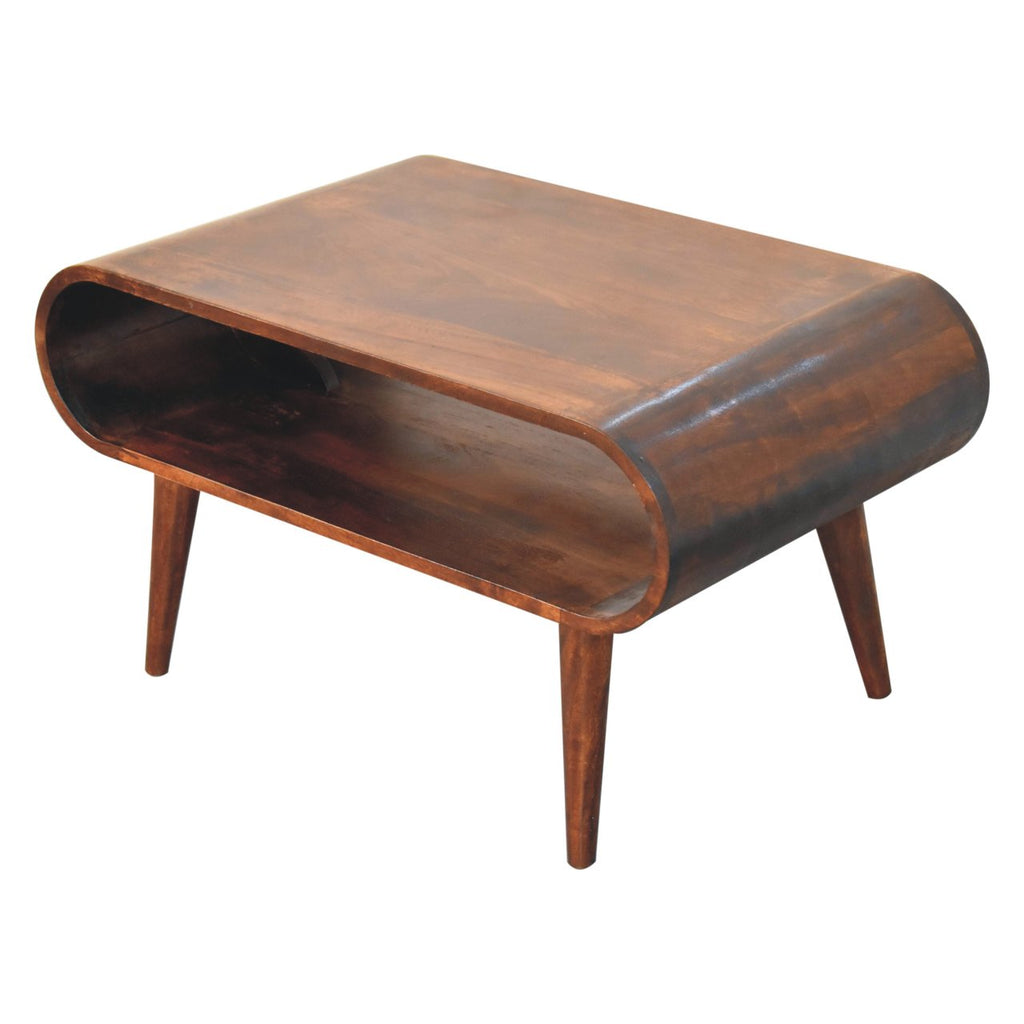Open Solid Mango Wood Coffee Table – California Walnut Finish