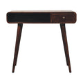 Curved Solid Mango Wood Writing Desk – California Walnut Finish