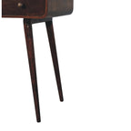 Curved Solid Mango Wood Writing Desk – California Walnut Finish