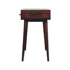 Curved Solid Mango Wood Writing Desk – California Walnut Finish