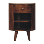 Cortez Solid Mango Wood Bedside Table – California Walnut Finish