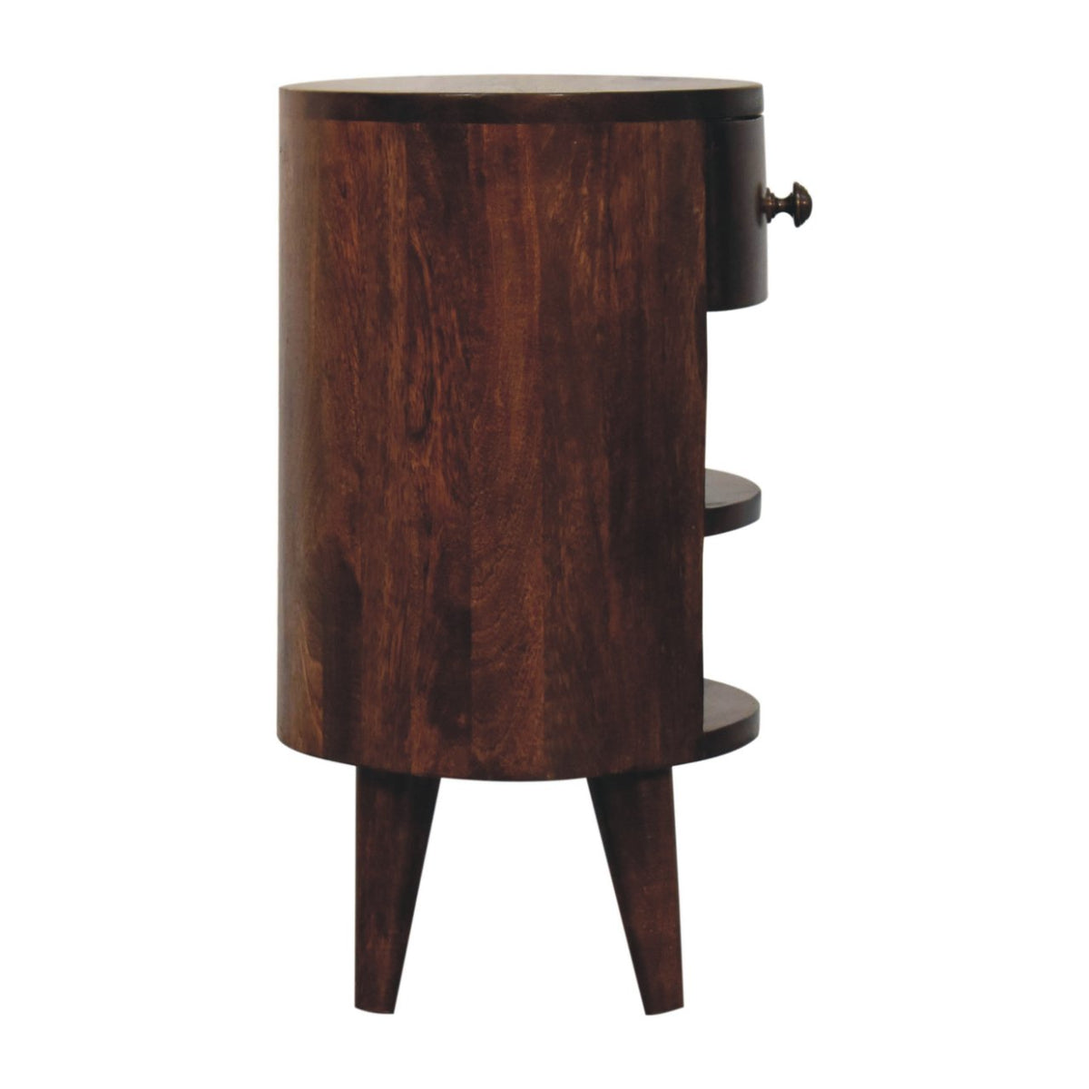 Cortez Solid Mango Wood Bedside Table – California Walnut Finish