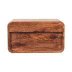 2-Drawer Floating Solid Mango Wood Bedside Table – Honey Caramel Finish