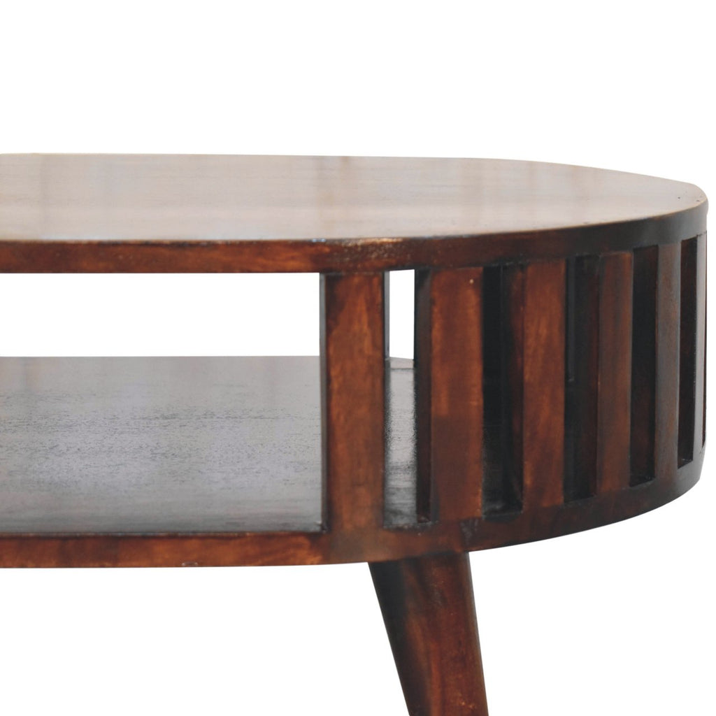 Ariella Solid Mango Wood Coffee Table – California Walnut Finish