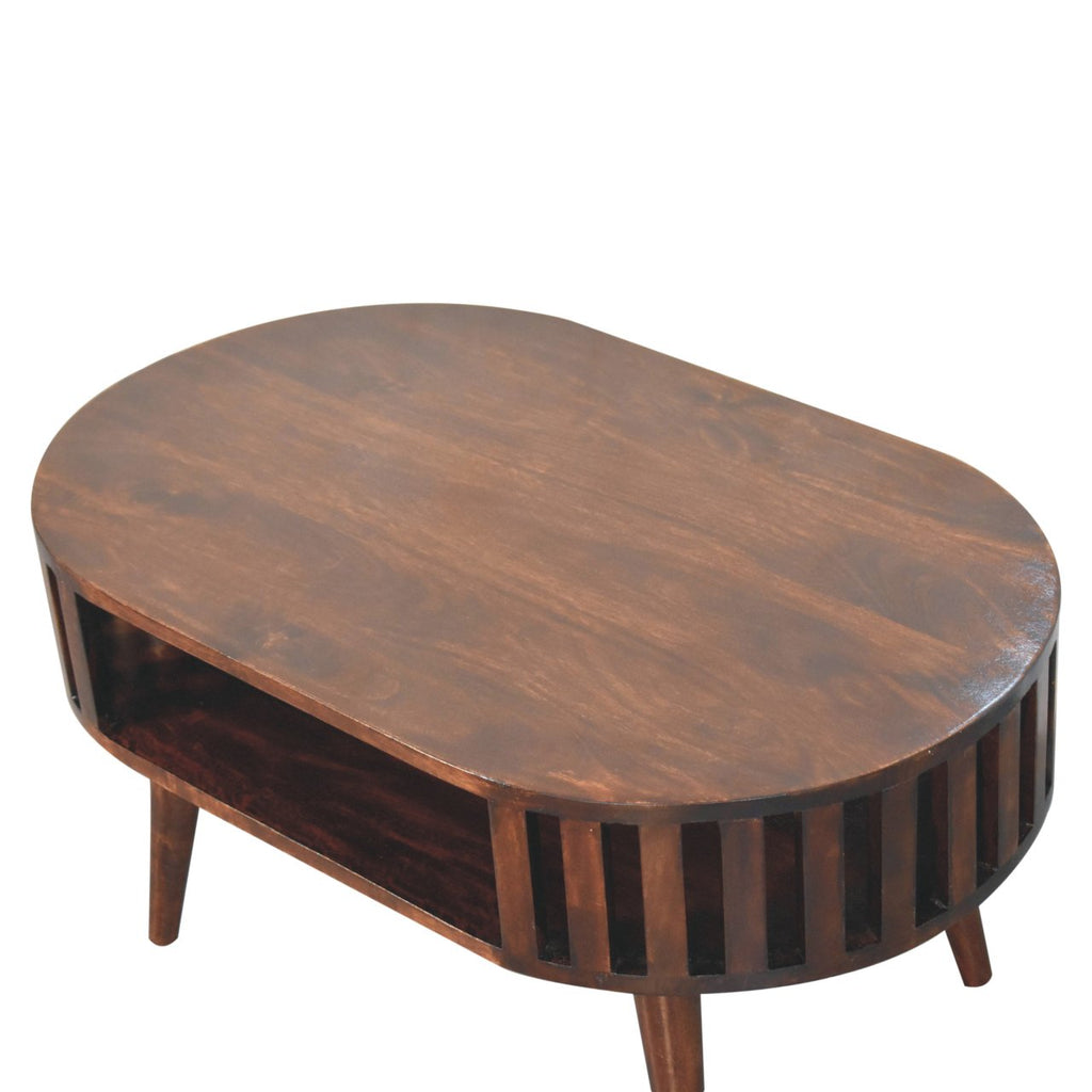 Ariella Solid Mango Wood Coffee Table – California Walnut Finish
