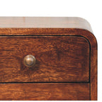 Mini Floating 2-Drawer Solid Mango Wood Nightstand – California Walnut Finish