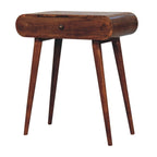 Mini Solid Mango Wood Dressing Table with Foldable Mirror – Honey Caramel Finish