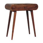 Mini Solid Mango Wood Dressing Table with Foldable Mirror – Honey Caramel Finish