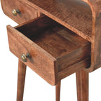 Mini Curved Solid Mango Wood Console Table – Honey Caramel Finish