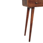 Mini Curved Solid Mango Wood Console Table – Honey Caramel Finish