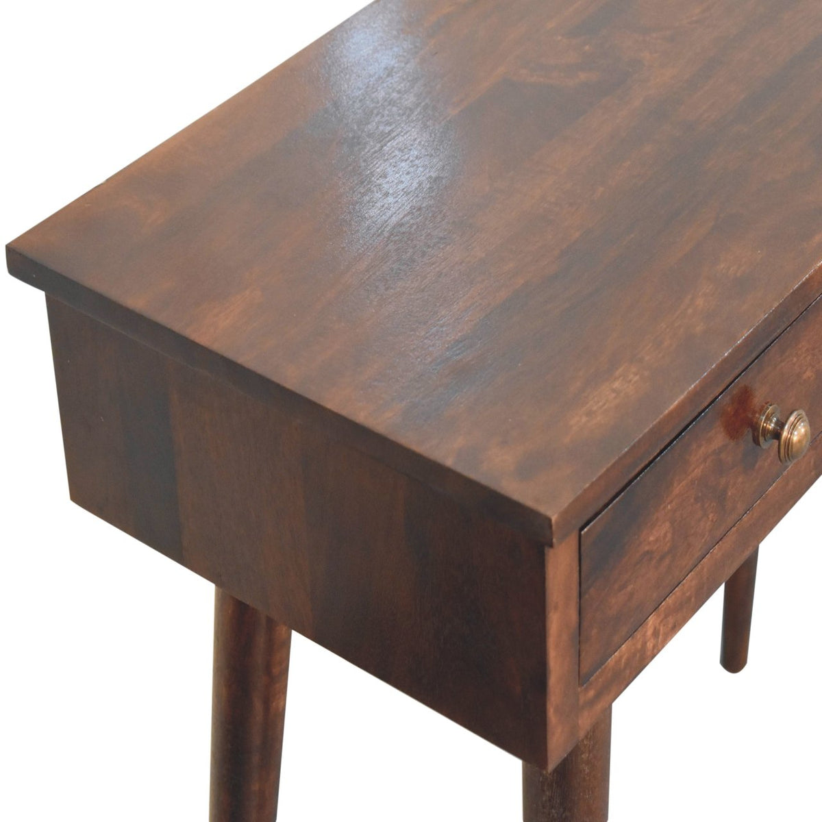Solid Mango Wood 2-Drawer Console Table – California Walnut Finish