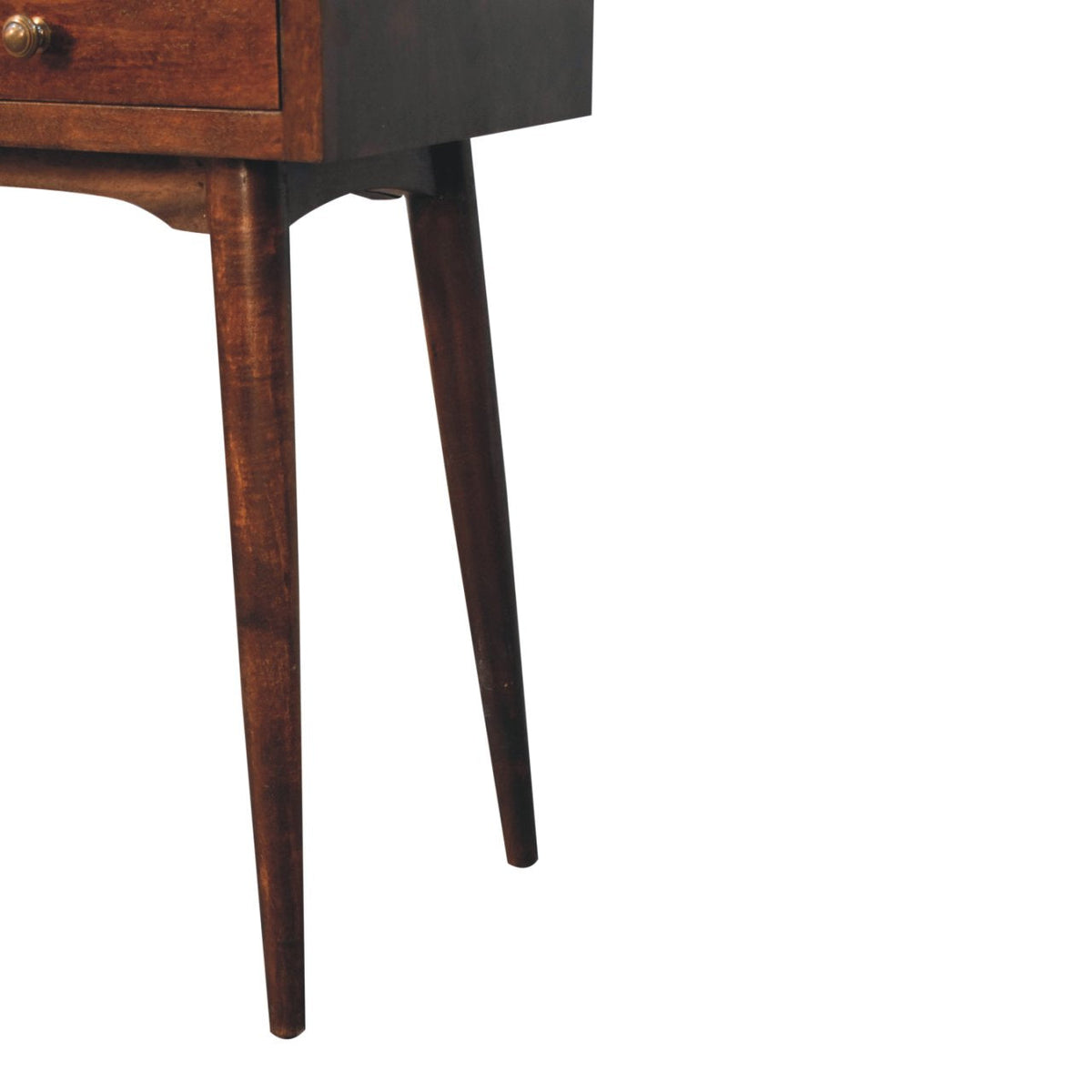 Solid Mango Wood 2-Drawer Console Table – California Walnut Finish