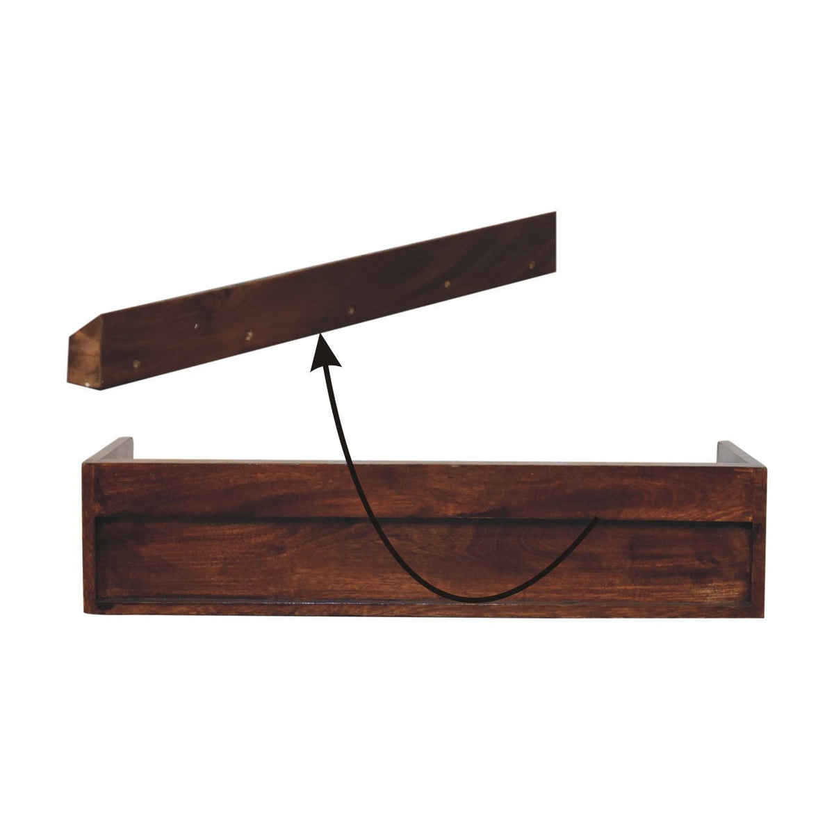 Belmont Wall-Mounted Solid Mango Wood Console Shelf – Chestnut Finish