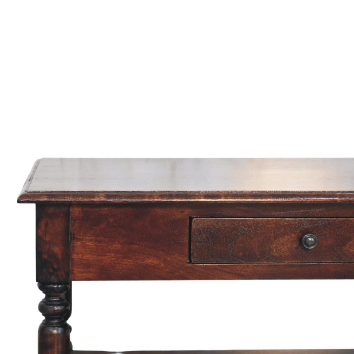 Turned Legs Solid Mango Wood Console Table – Cherry Finish