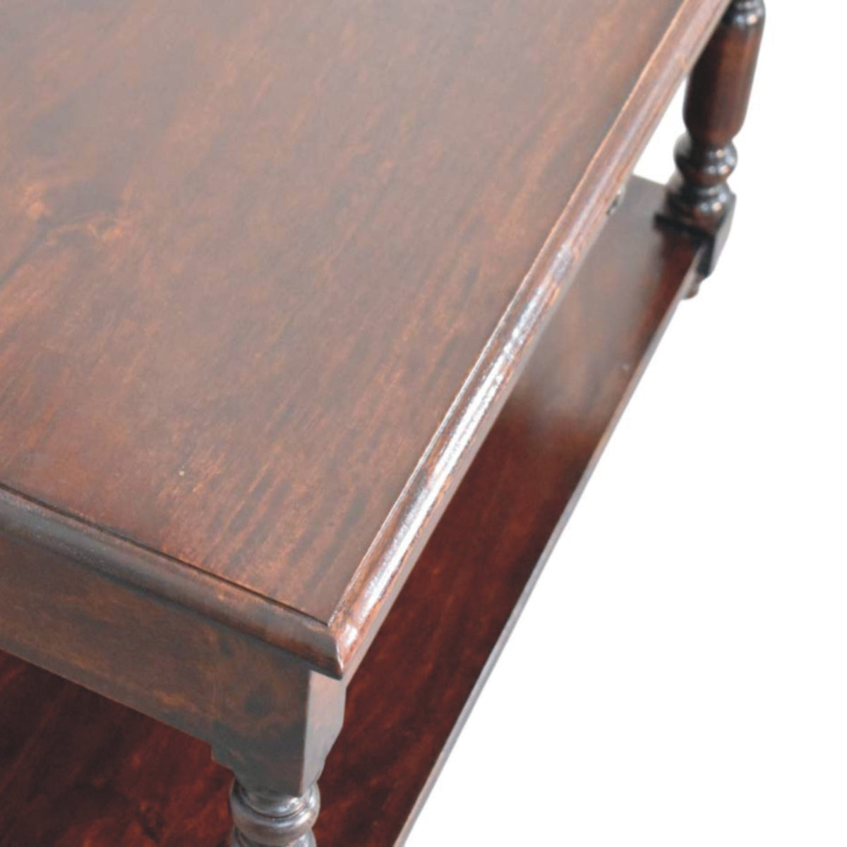 Turned Legs Solid Mango Wood Console Table – Cherry Finish