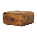 Avora Mini Floating 1-Drawer Solid Mango Wood Nightstand – Oak-Ish Finish