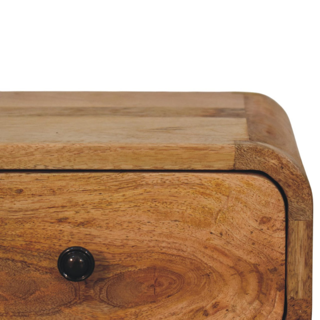 Avora Mini Floating 1-Drawer Solid Mango Wood Nightstand – Oak-Ish Finish