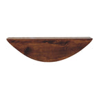 Crescent Solid Mango Wood Floating Wall Shelf – Chestnut Finish
