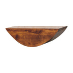 Crescent Solid Mango Wood Floating Wall Shelf – Chestnut Finish
