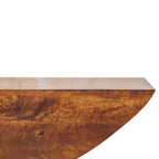 Crescent Solid Mango Wood Floating Wall Shelf – Chestnut Finish