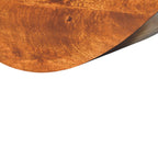 Crescent Solid Mango Wood Floating Wall Shelf – Chestnut Finish