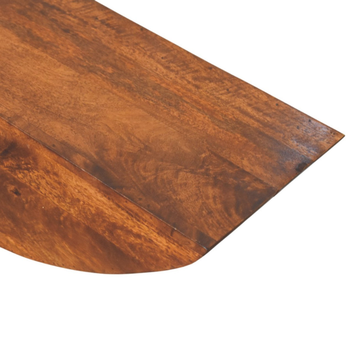 Crescent Solid Mango Wood Floating Wall Shelf – Chestnut Finish