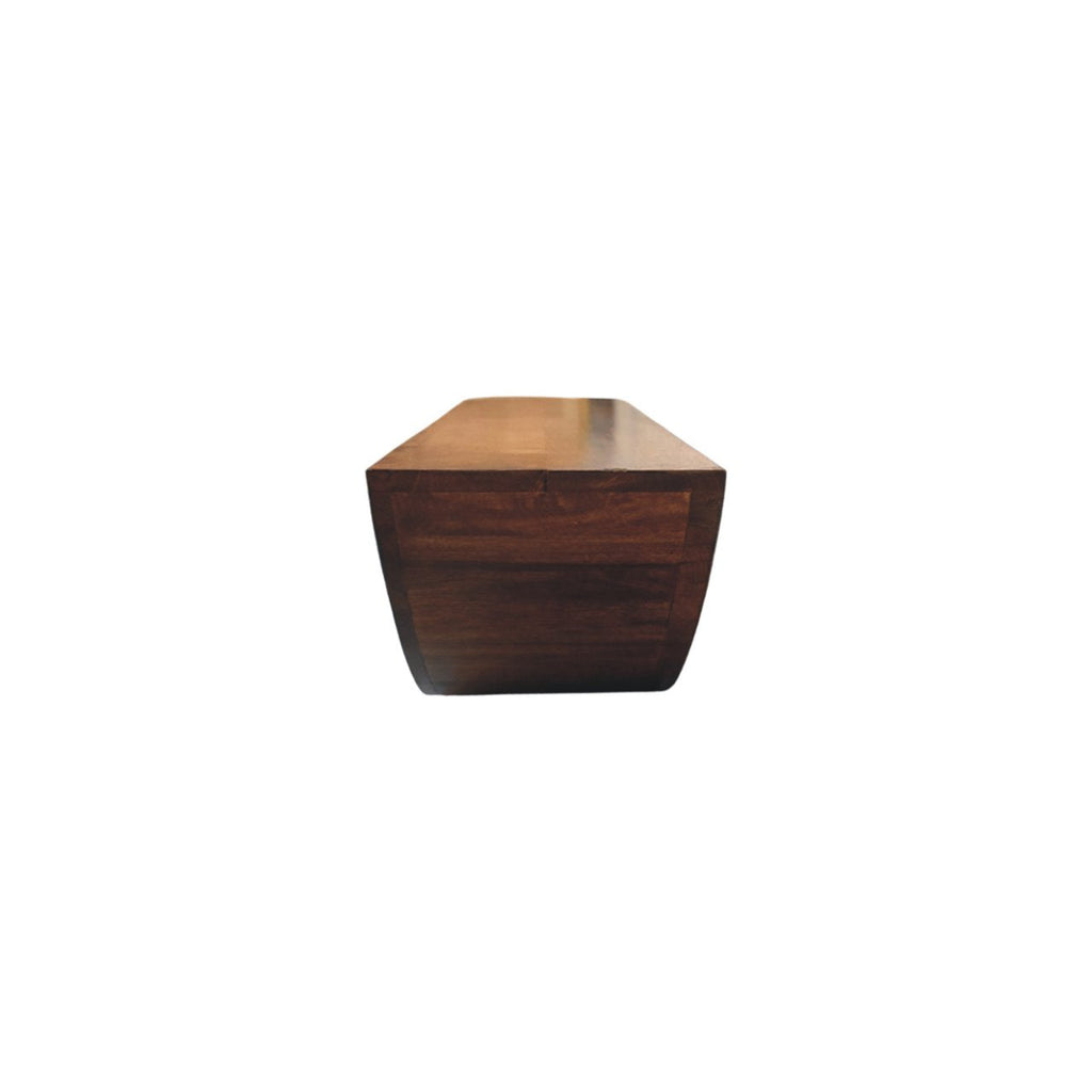Crescent Solid Mango Wood Floating Wall Shelf – Chestnut Finish