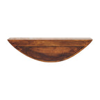 Crescent Solid Mango Wood Floating Wall Shelf – Chestnut Finish