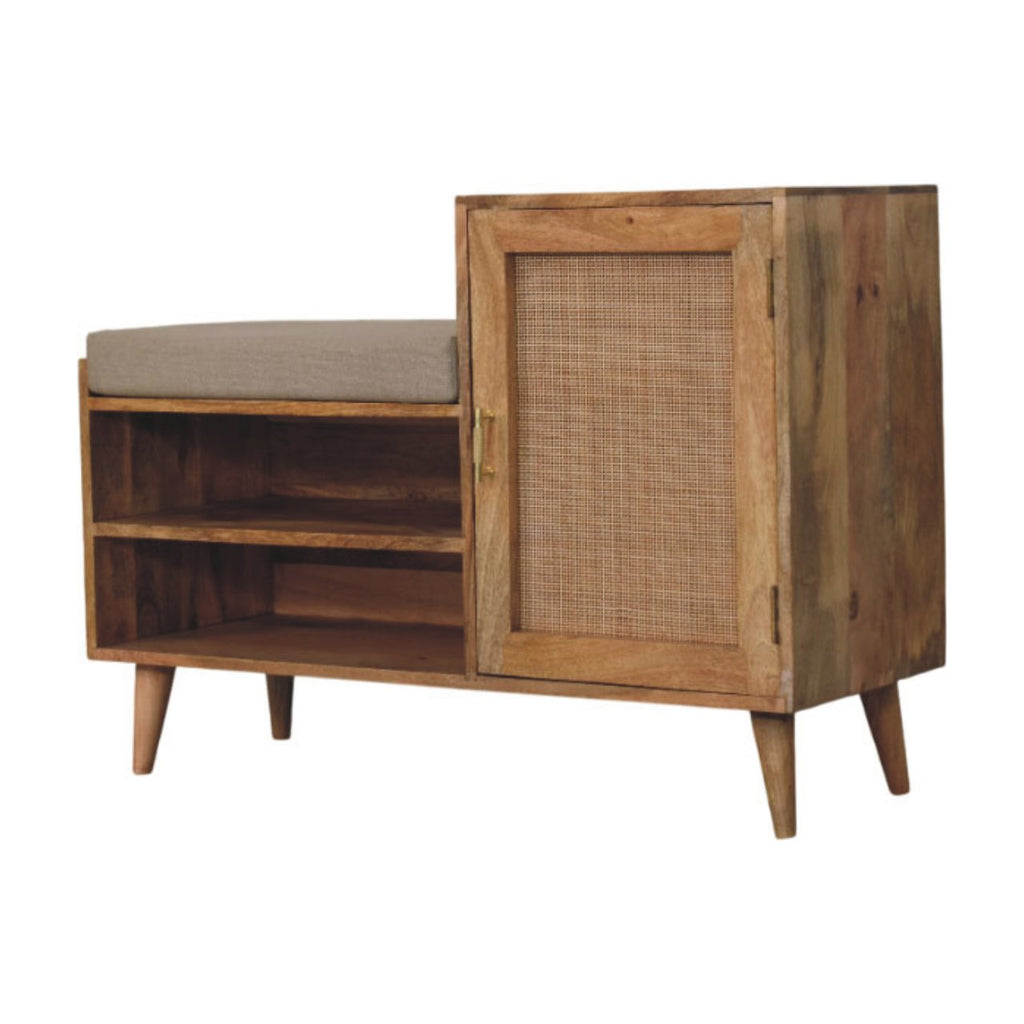 Larissa 2 Slot Solid Mango Wood Bench Unit – Oak-Ish Finish