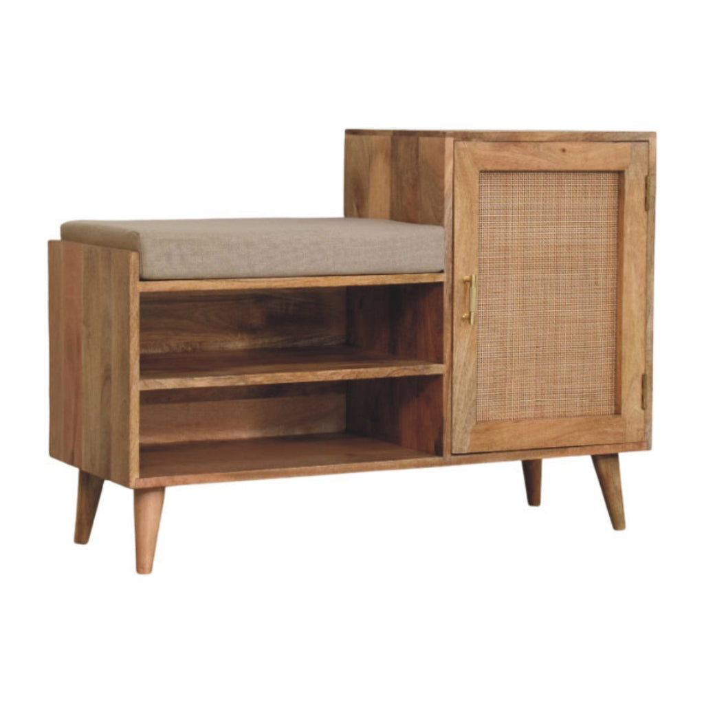 Larissa 2 Slot Solid Mango Wood Bench Unit – Oak-Ish Finish