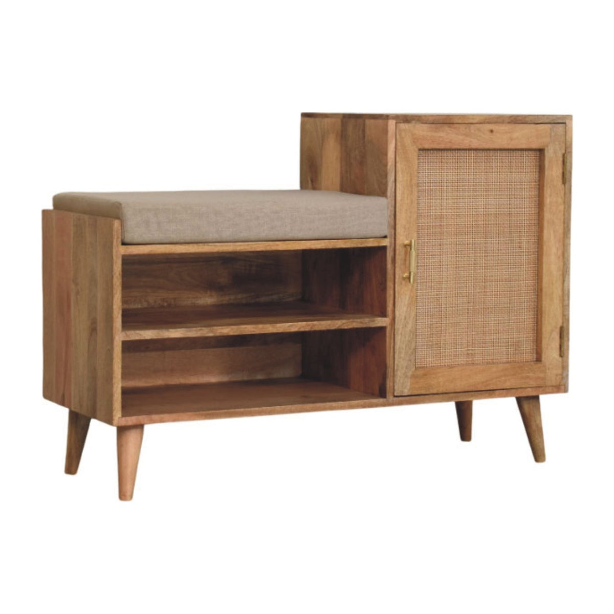 Larissa 2 Slot Solid Mango Wood Bench Unit – Oak-Ish Finish
