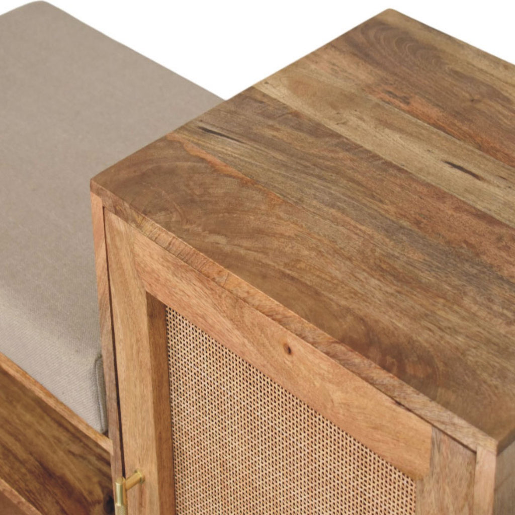 Larissa 2 Slot Solid Mango Wood Bench Unit – Oak-Ish Finish