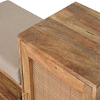 Larissa 2 Slot Solid Mango Wood Bench Unit – Oak-Ish Finish