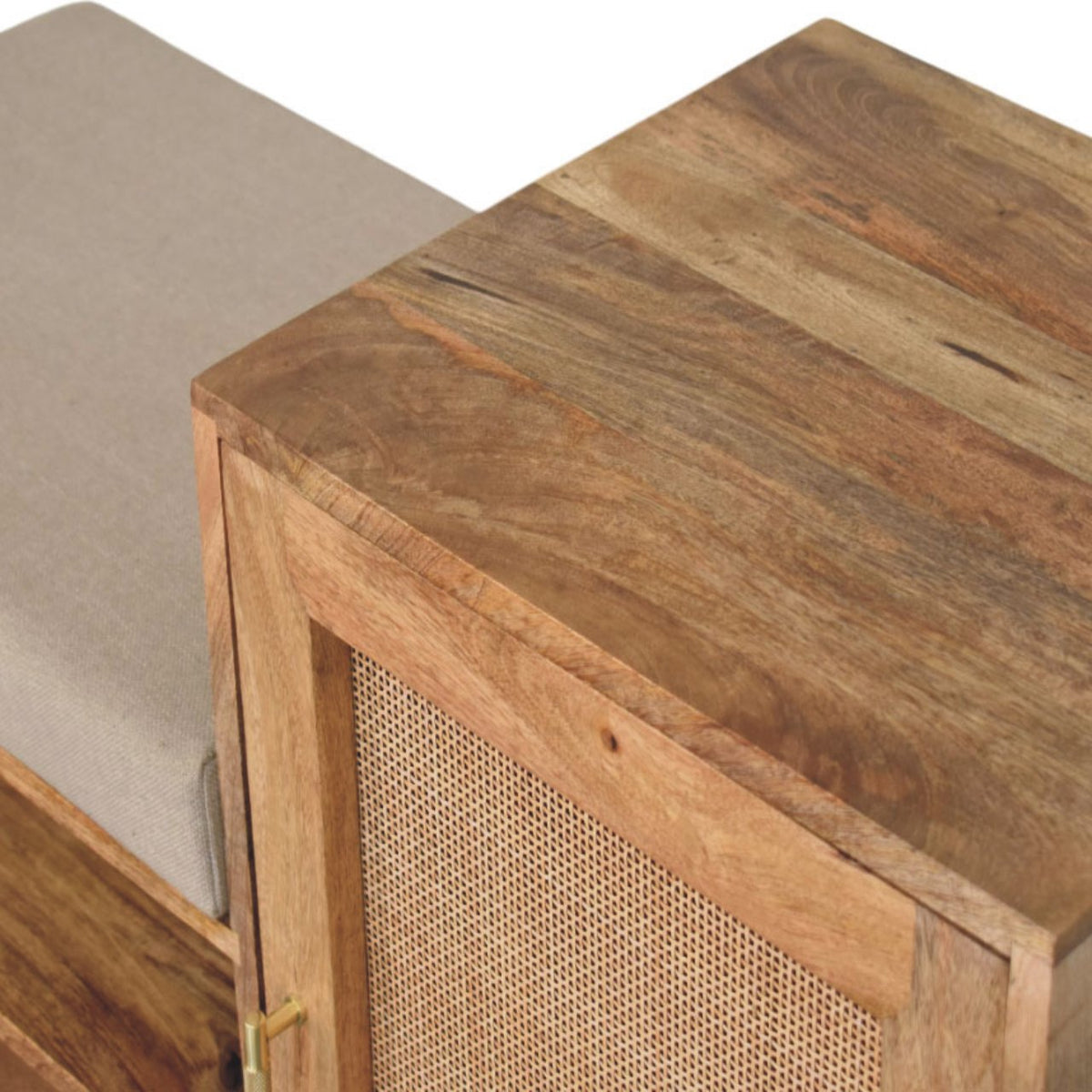 Larissa 2 Slot Solid Mango Wood Bench Unit – Oak-Ish Finish