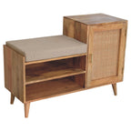 Larissa 2 Slot Solid Mango Wood Bench Unit – Oak-Ish Finish