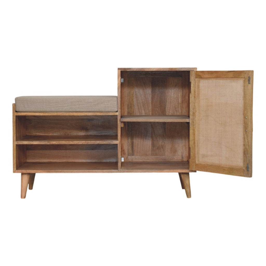 Larissa 2 Slot Solid Mango Wood Bench Unit – Oak-Ish Finish