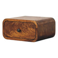 Avora Mini Wall-Mounted 1-Drawer Solid Mango Wood Nightstand – Chestnut Finish