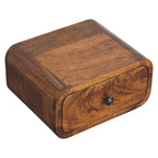 Avora Mini Wall-Mounted 1-Drawer Solid Mango Wood Nightstand – Chestnut Finish