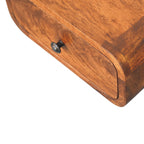 Avora Mini Wall-Mounted 1-Drawer Solid Mango Wood Nightstand – Chestnut Finish