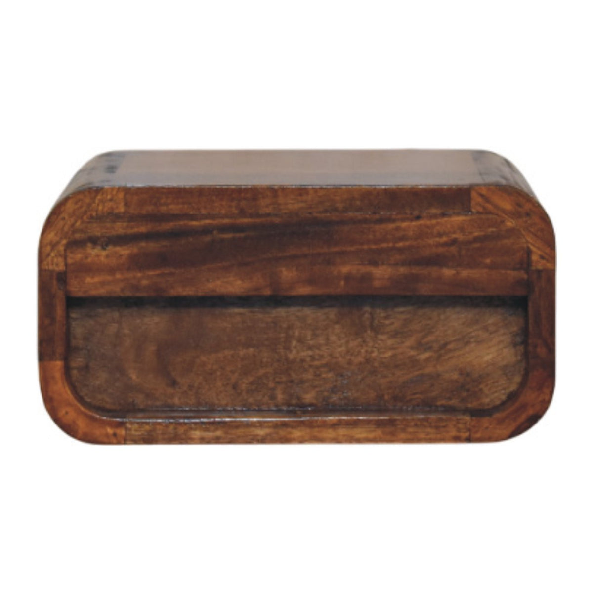 Avora Mini Wall-Mounted 1-Drawer Solid Mango Wood Nightstand – Chestnut Finish