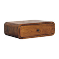 Avora Wall-Mounted 1-Drawer Solid Mango Wood Nightstand – Chestnut Finish