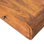 Avora Wall-Mounted 1-Drawer Solid Mango Wood Nightstand – Chestnut Finish