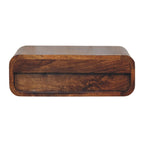 Avora Wall-Mounted 1-Drawer Solid Mango Wood Nightstand – Chestnut Finish