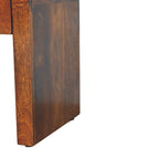 Mini Darcy Solid Mango Wood Nightstand with Curved Edges – Chestnut Finish