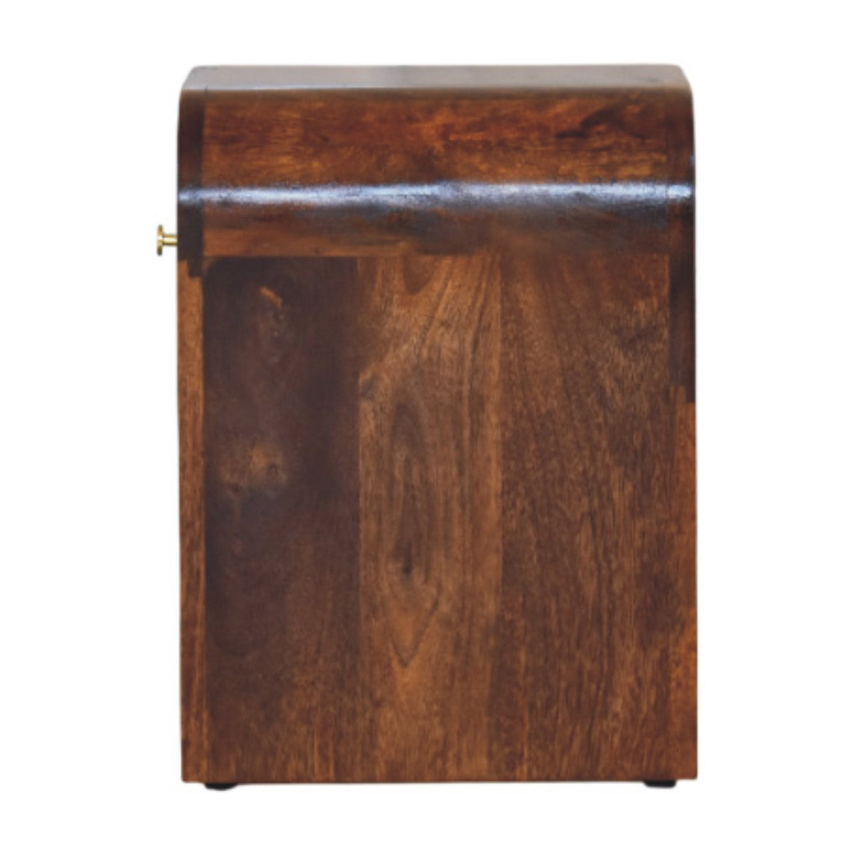 Mini Darcy Solid Mango Wood Nightstand with Curved Edges – Chestnut Finish